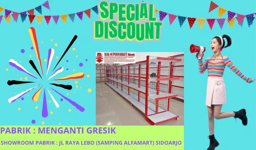 diskon rak minimarket gondola jawa harga pabrik