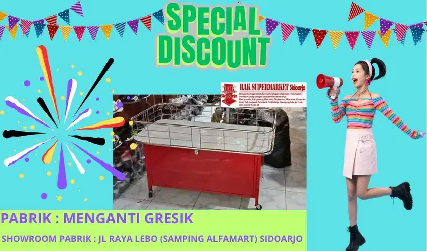 Merah Box obral chrome wagon murah  rak gondola minimarket