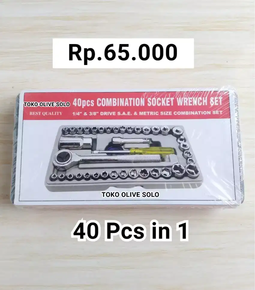 Kunci Socket Satu Set 40 Pcs Kunci Sock Shock (KHUSUS AMBIL KE LOKASI)