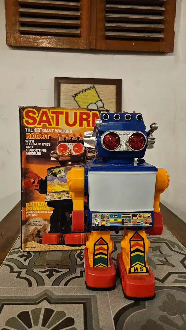 Robot saturn rainbow jadul