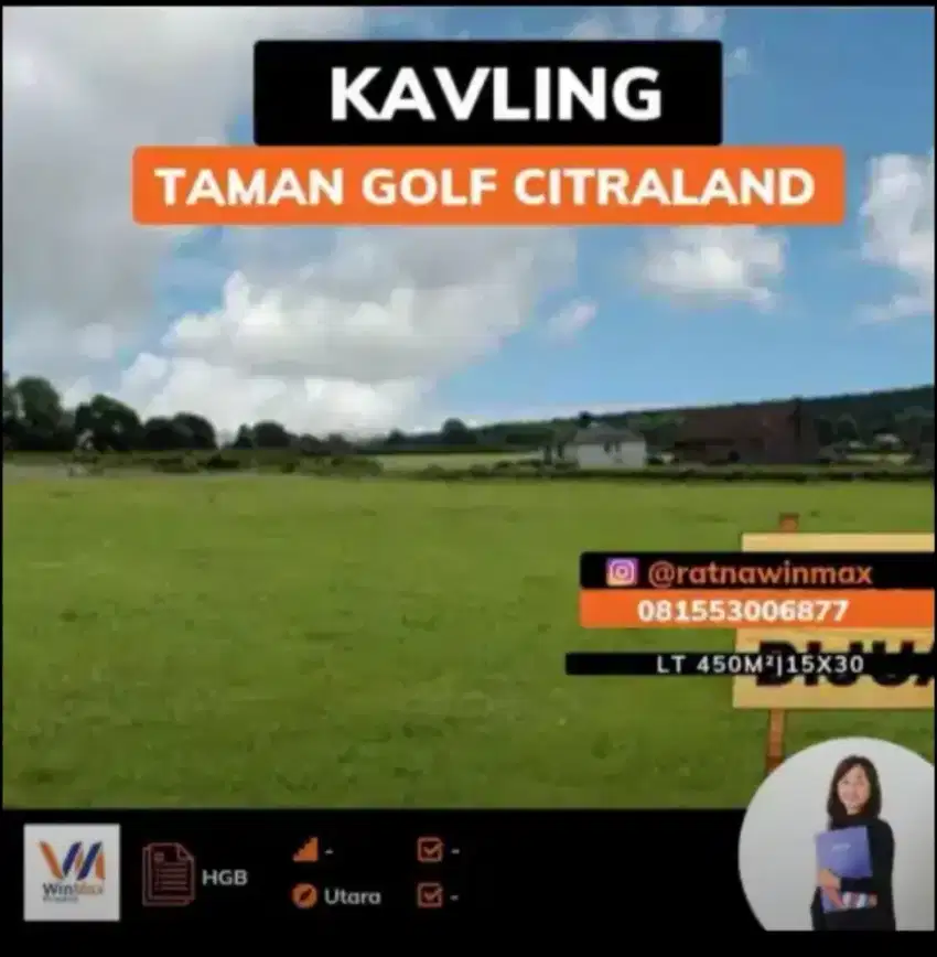 DIJUAL KAVLING TAMAN GOLF CITRALAND 