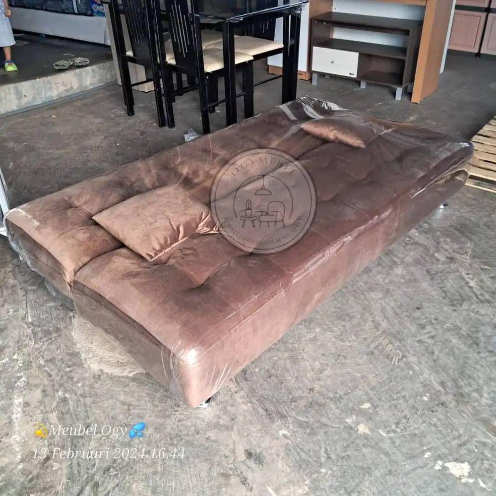 promo sale ready sofabed coklat empuk termurah sale