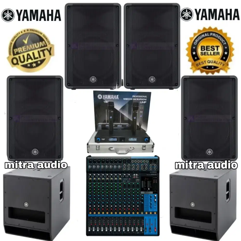 Paket sound karaoke speaker aktif YAMAHA 15inc+subwoofer aktif 18inc