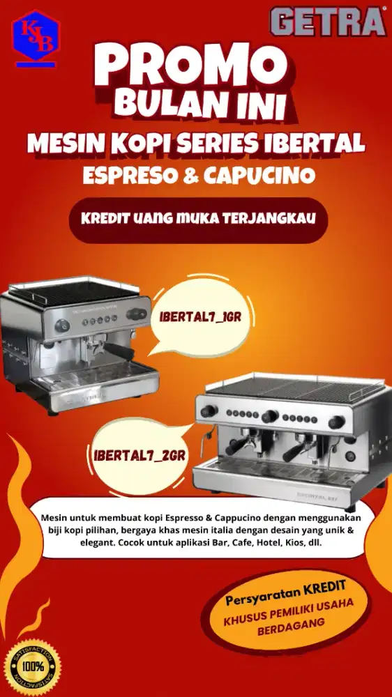 Mesin Kopi Ibertal 7_1GR dan ibertal7_2Gr merk Getra