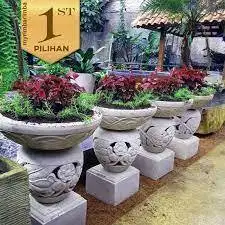 Pot Teratai Model Ukir Ethnic Bali JB1