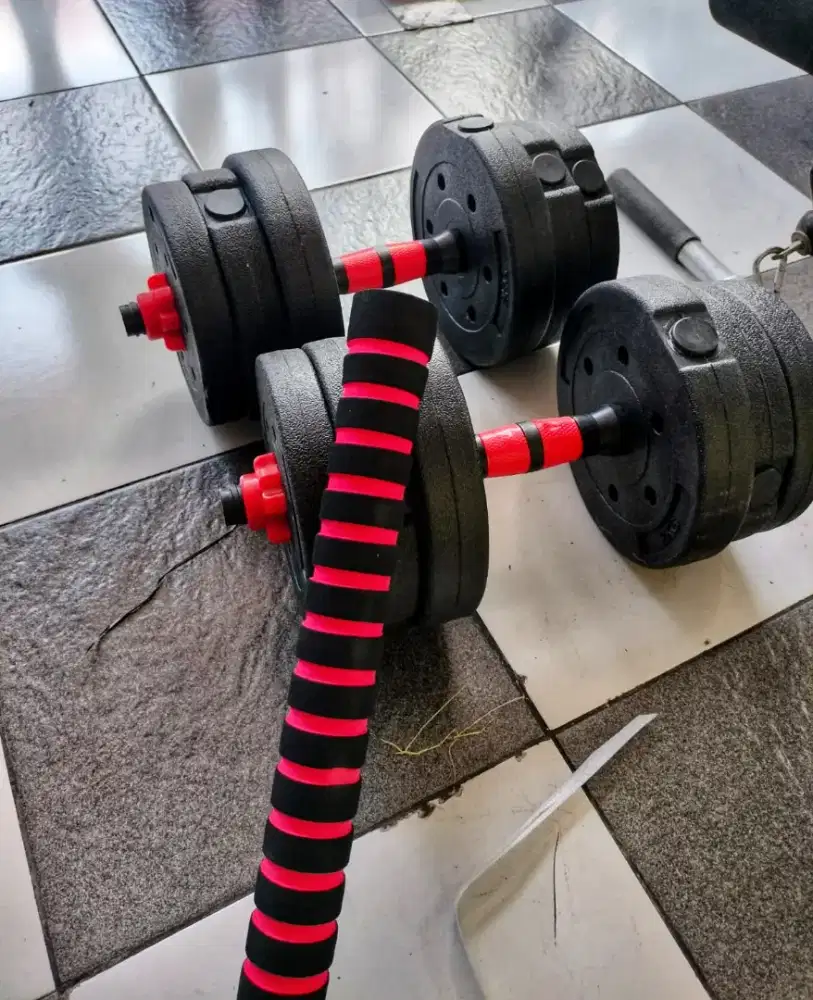 PROMO Murah Dumbel set pvc beban 20kg + konektor