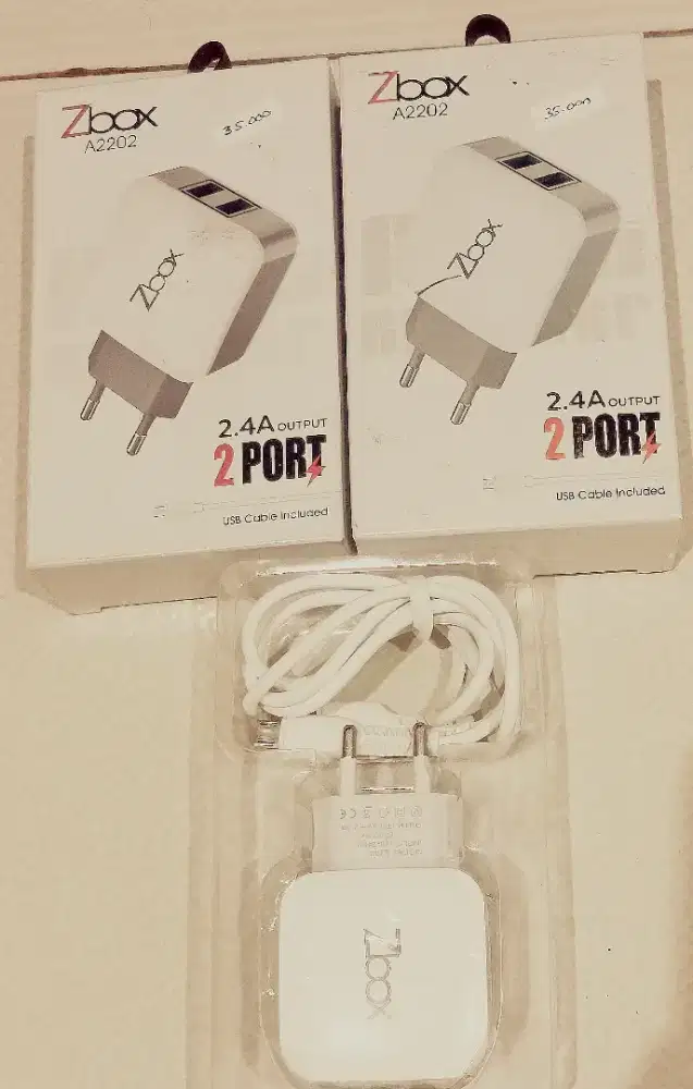 CUCI GUDANG ZBOX TRAVEL CHARGER USB 2PORT/MICRO (BISA COD)