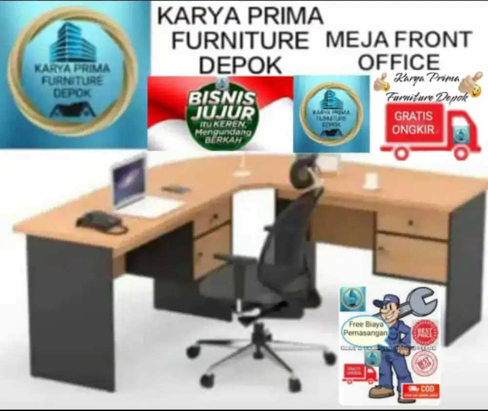 Meja front office buat repsionis spesial 1.950.000 free ongkir pasang