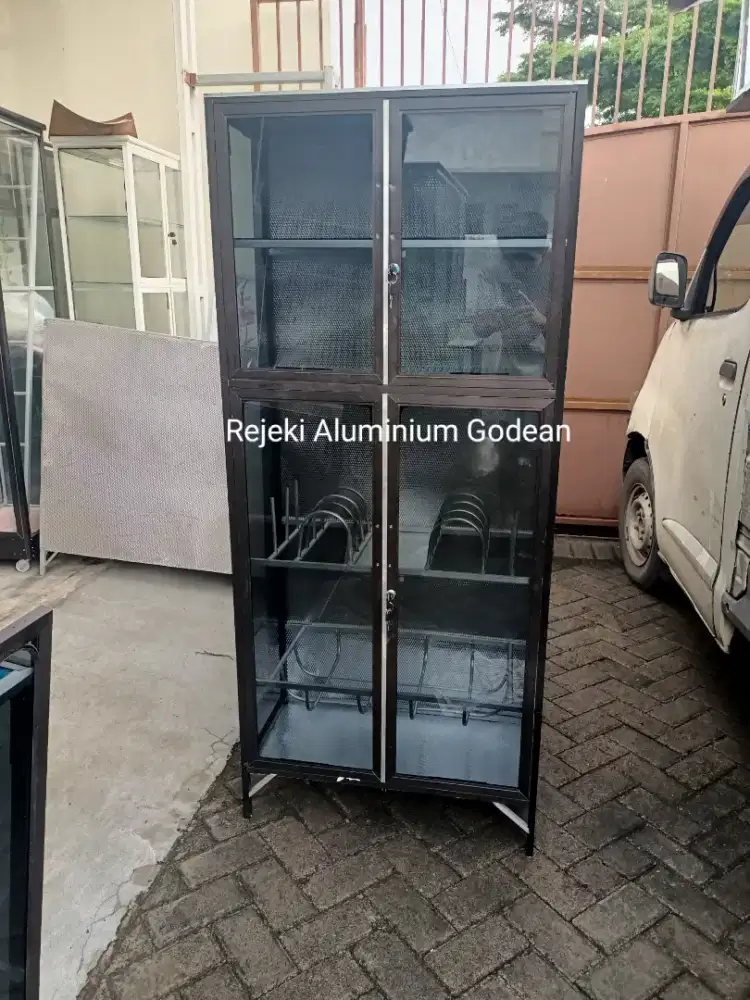 Rak piring 2 pintu Hitam