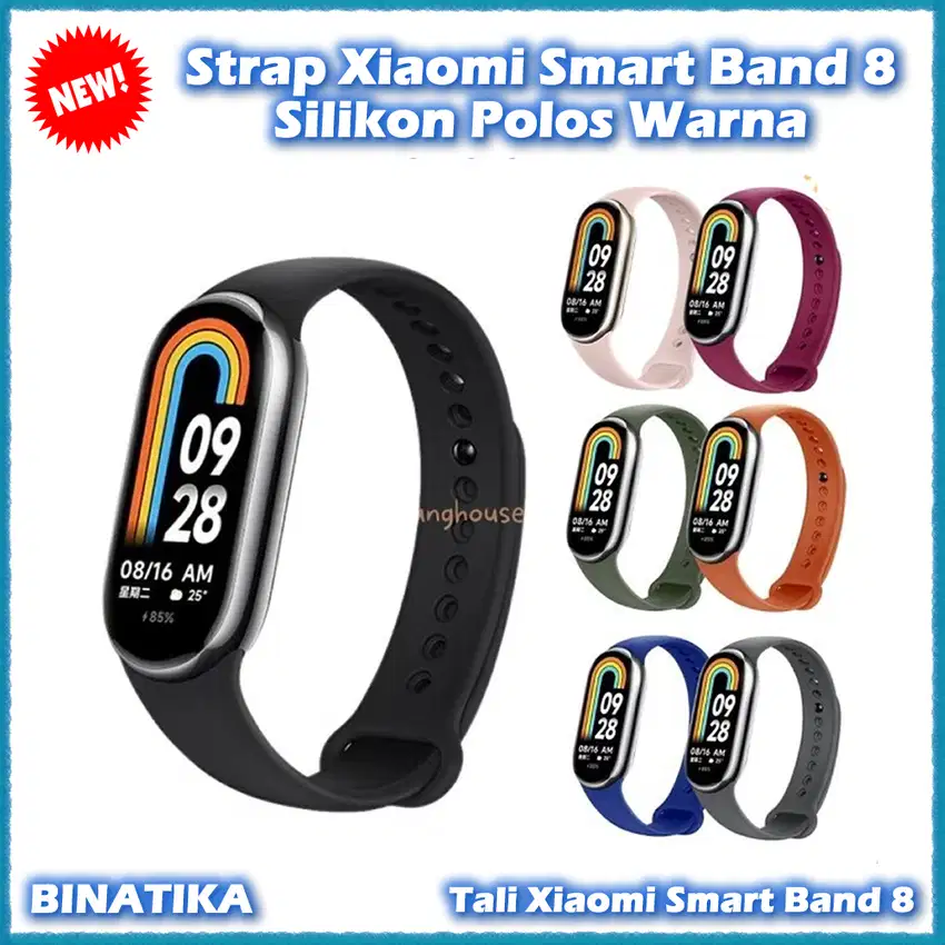 Strap Xiaomi Smart Band 8 Silikon Polos Warna Tali Jam Xiaomi