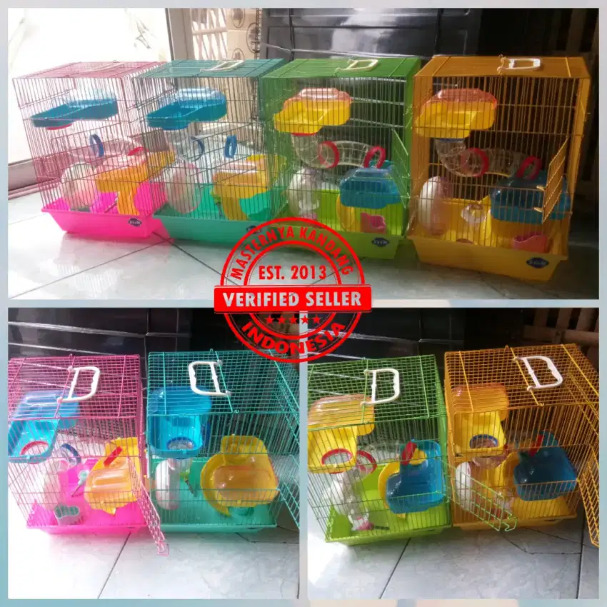 KANDANG HAMSTER FULL AKSESORIS & FULL SET MERK BOOM