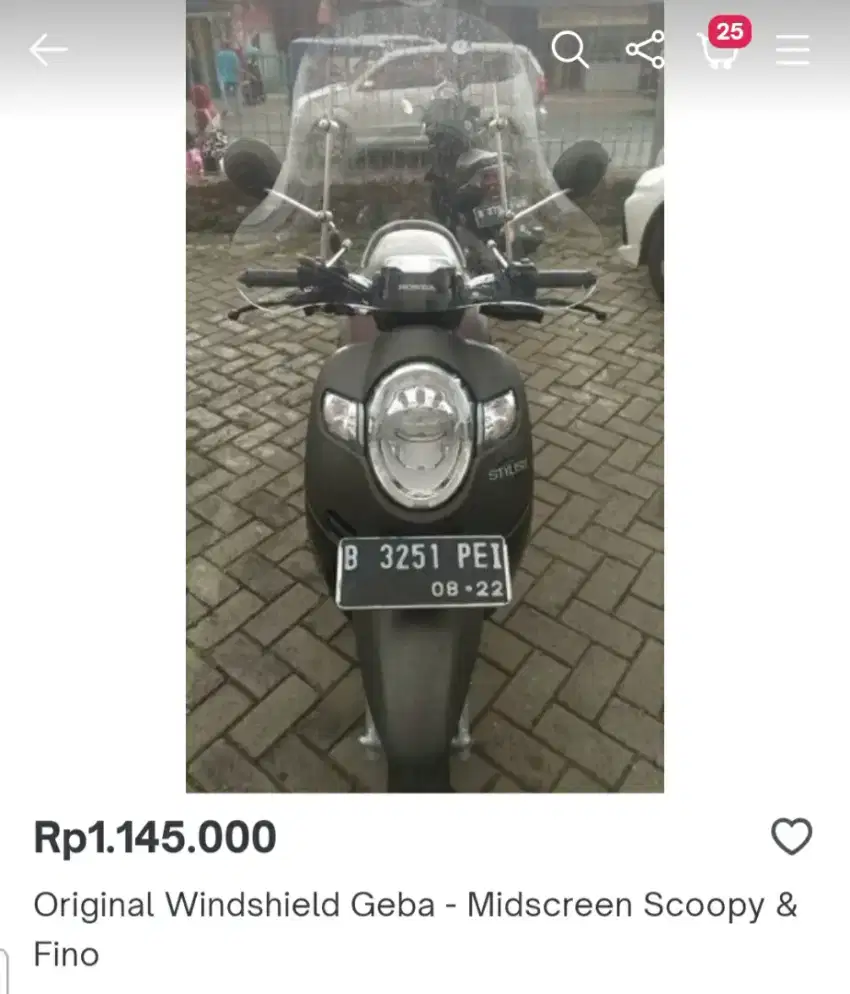 Windshield ori Geba,Scoopy/Fino