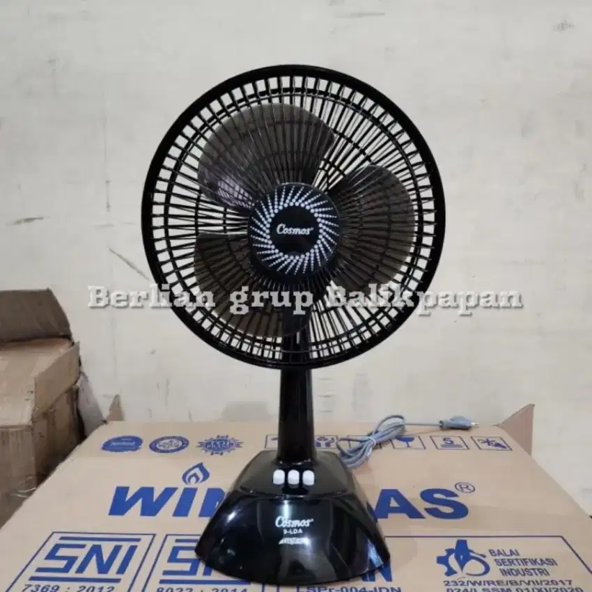 COD ( COSMOS 09 LDA Desk Fan Kipas Angin Duduk 9 inch warna Hitam