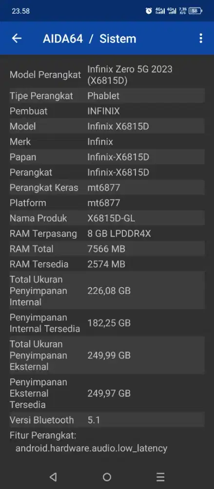 Infinix zero 5g 2023  (8/256)