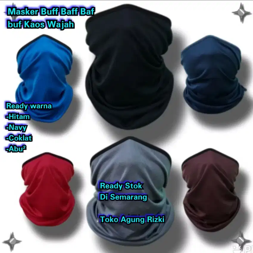 Masker Buff Baff Baf buf Bandana Kaos Wajah Touring Hiking Kain Jahit