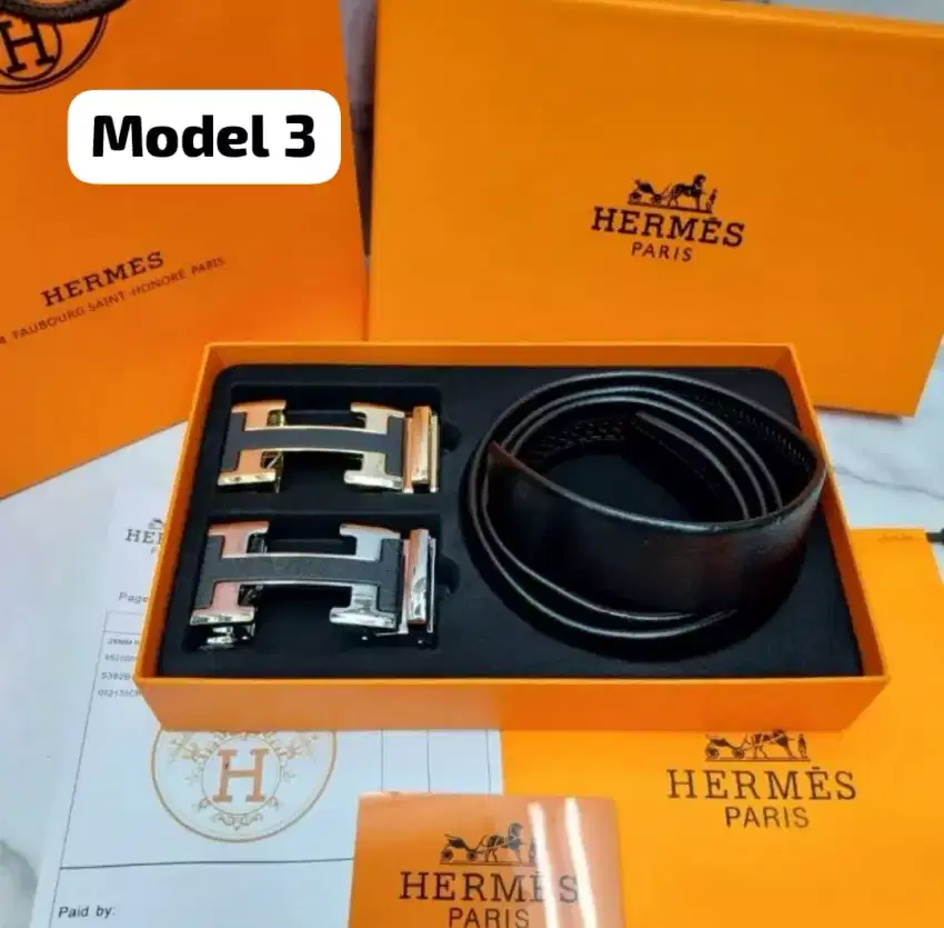 Belt Hermes ikat pinggang Hermes fullset dapat 2 buckle dan 2 belt