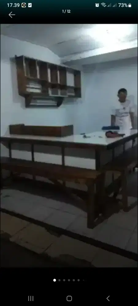 Meja warkop  satu set ukurn 200x150 bhn jati belanda harga 3.7 ukurn