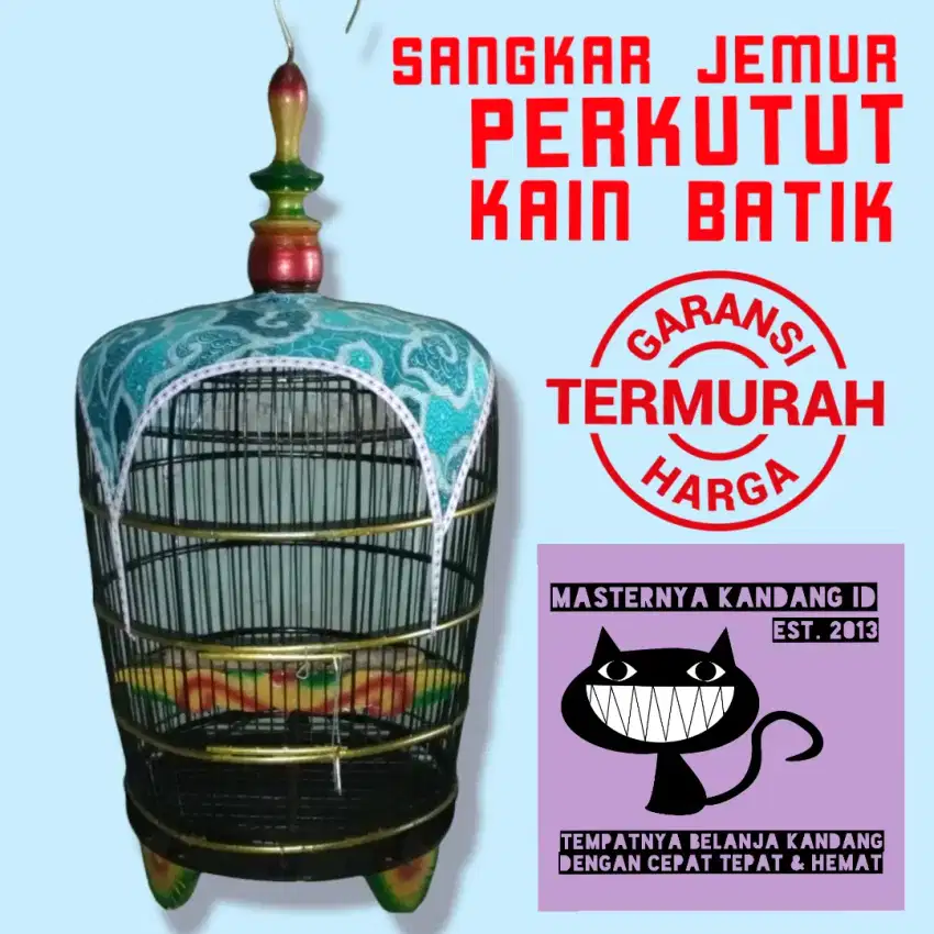 SANGKAR BURUNG PERKUTUT KAIN BATIK