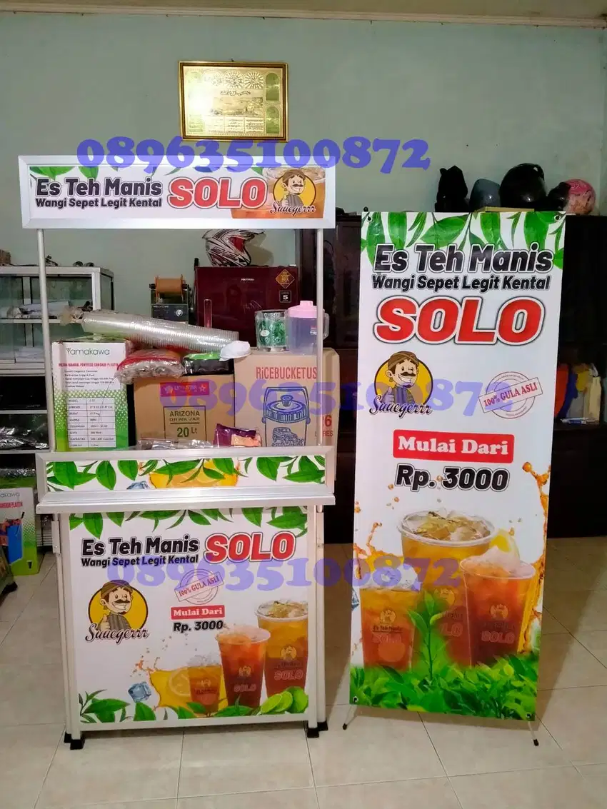 Usaha Es Teh Solo Booth Portable COD Khusus Jabodetabek