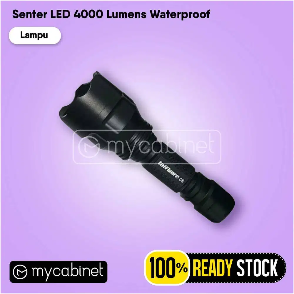 Senter LED Flashlight 4000 Lumens Charger & Baterai Murah Berkualitas