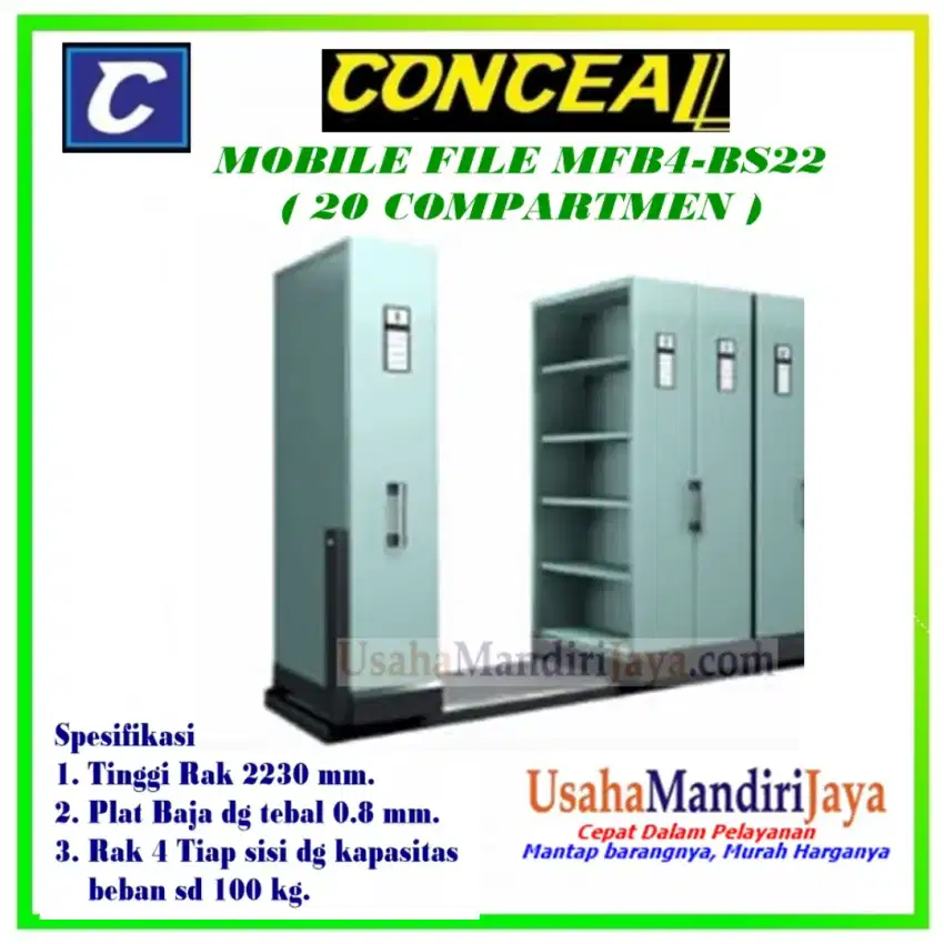 Mobile File Arsip Dorong Manual