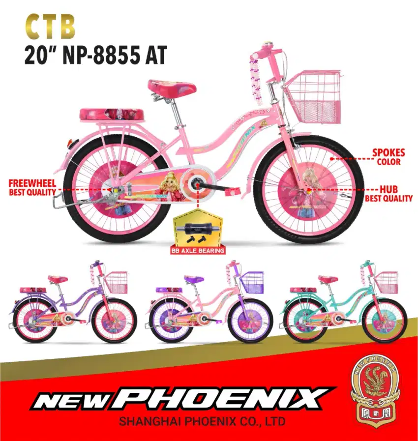 Sepeda Anak Cewek Phoenix UK20 terbaru (Sistem Cod Jamin Baru)