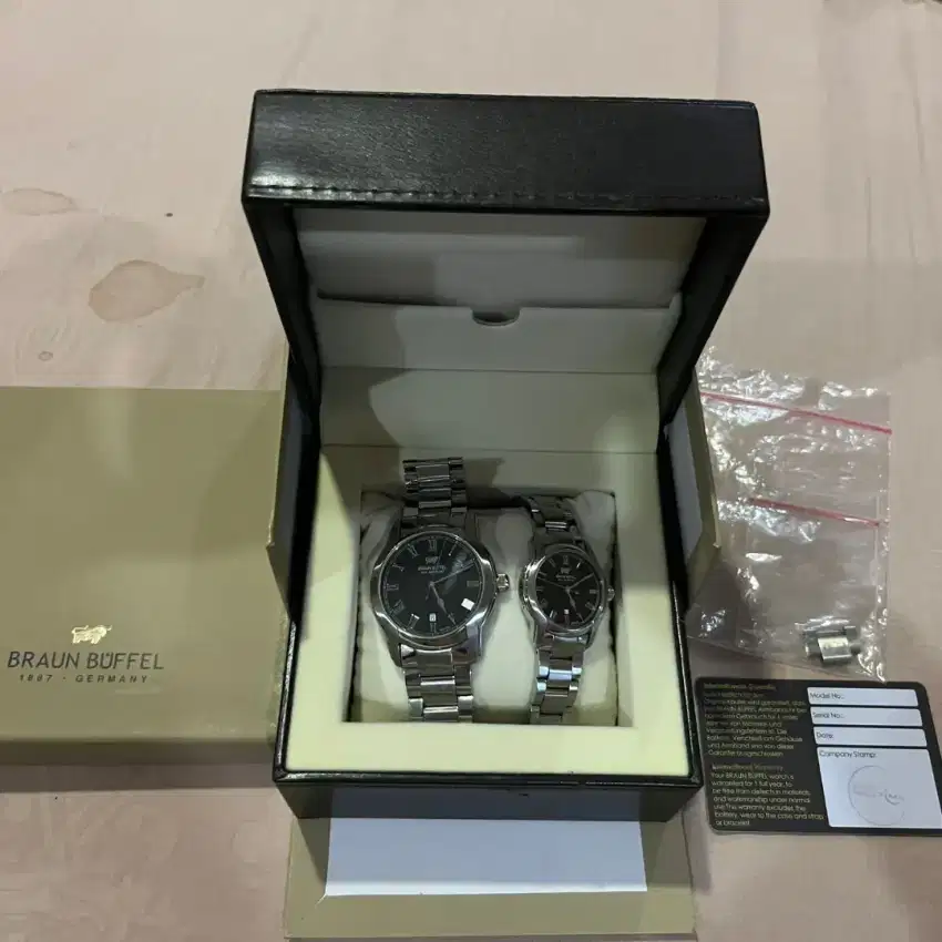 Jam Tangan Couple Braun Buffel BB 1005-1331 Silver Original Second