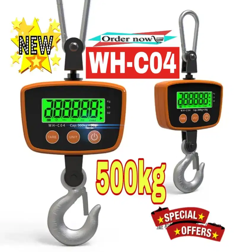 WH CRANE SCALE 500KG TIMBANGAN GANTUNG DIGITAL 500LG