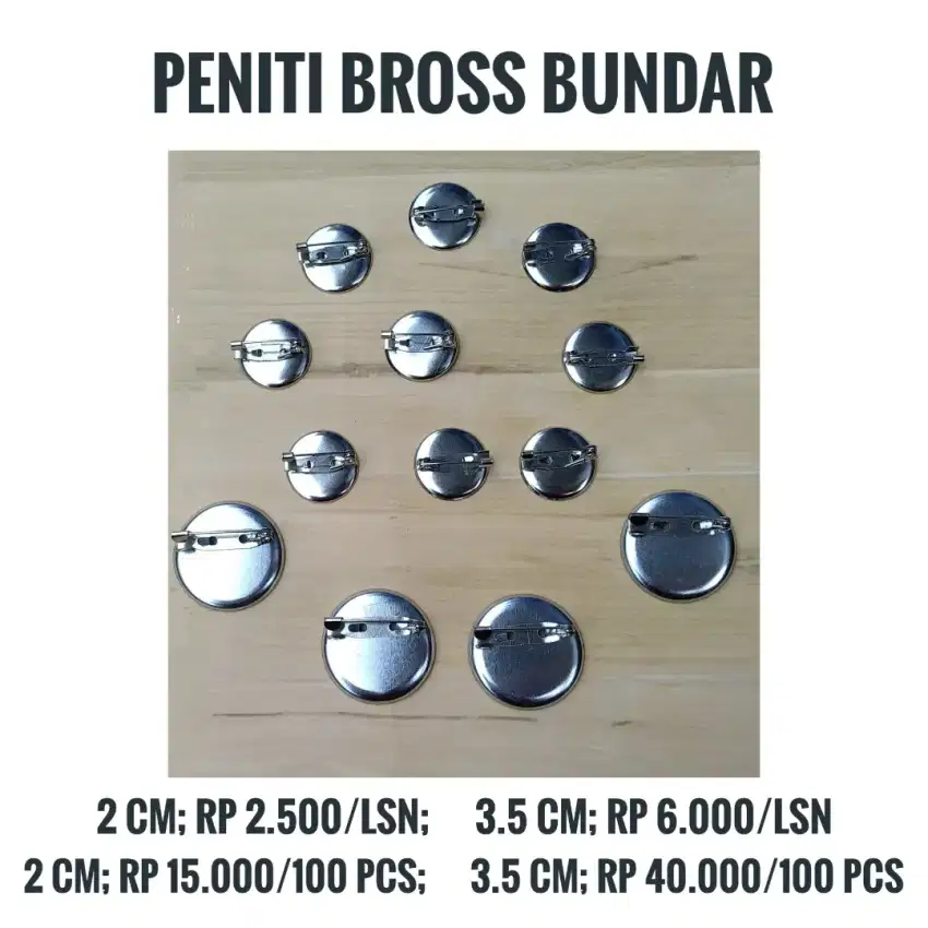 Peniti Bross/Bundar/Sarangan/Piringan Mangkok