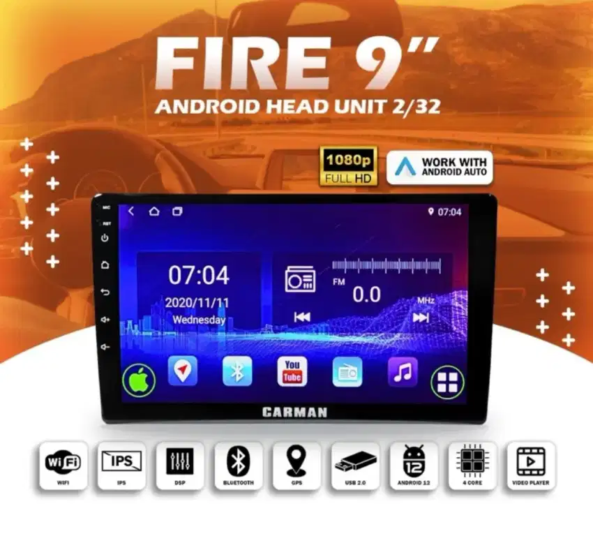 Android 9inch Carman Fire 2/32gb