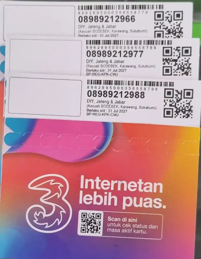 Perdana tri no kembar cantik jarang ada 11digit bonus kuota 4gb