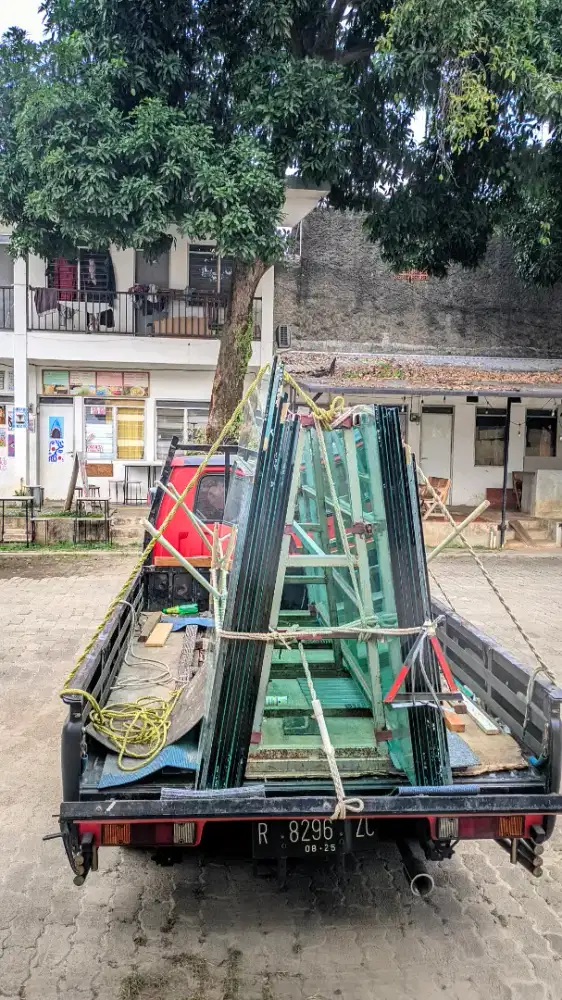 Kaca tempered bekas 12mm