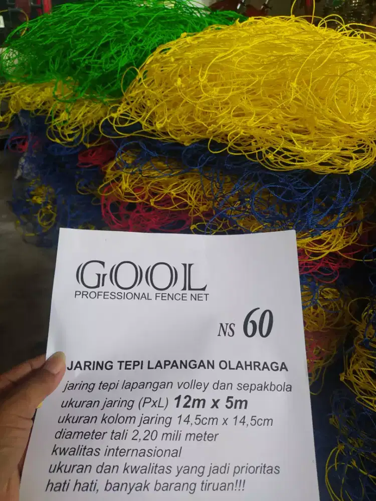 Jaring Pagar Lapangan Voli 5x12
