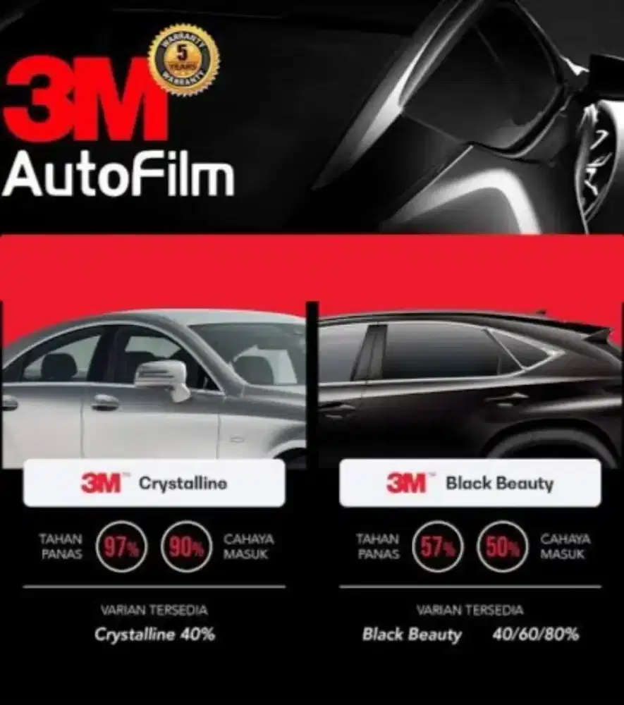 Kaca film 3M crystalline + skkb 3M blackbeauty original garansi resmi