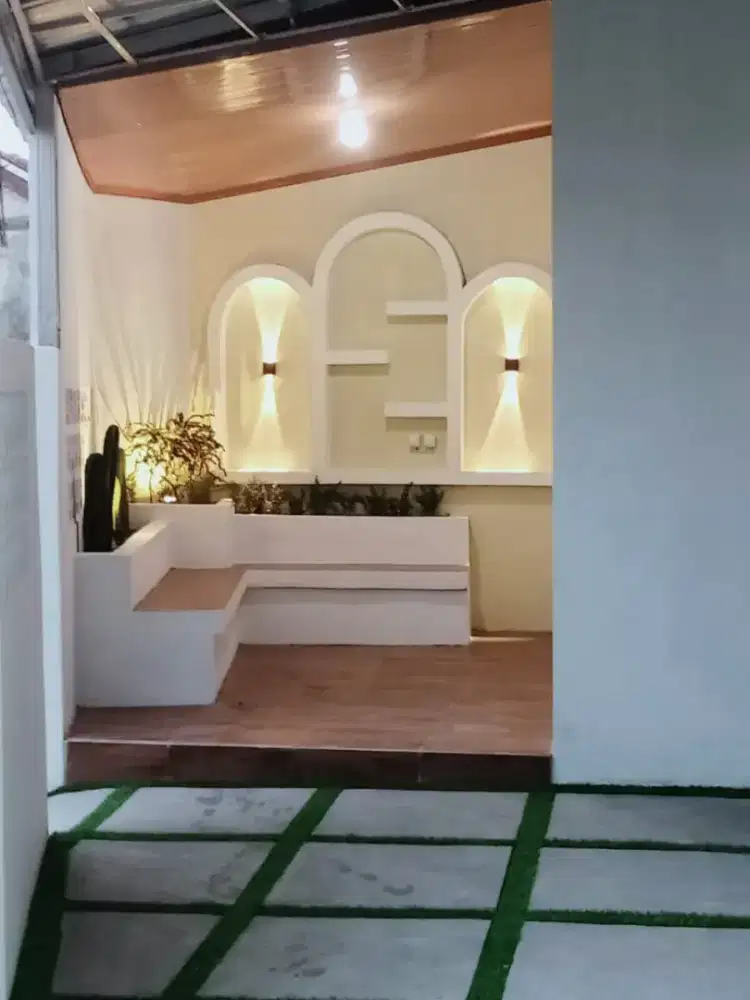 Pemasangan bangku taman modern