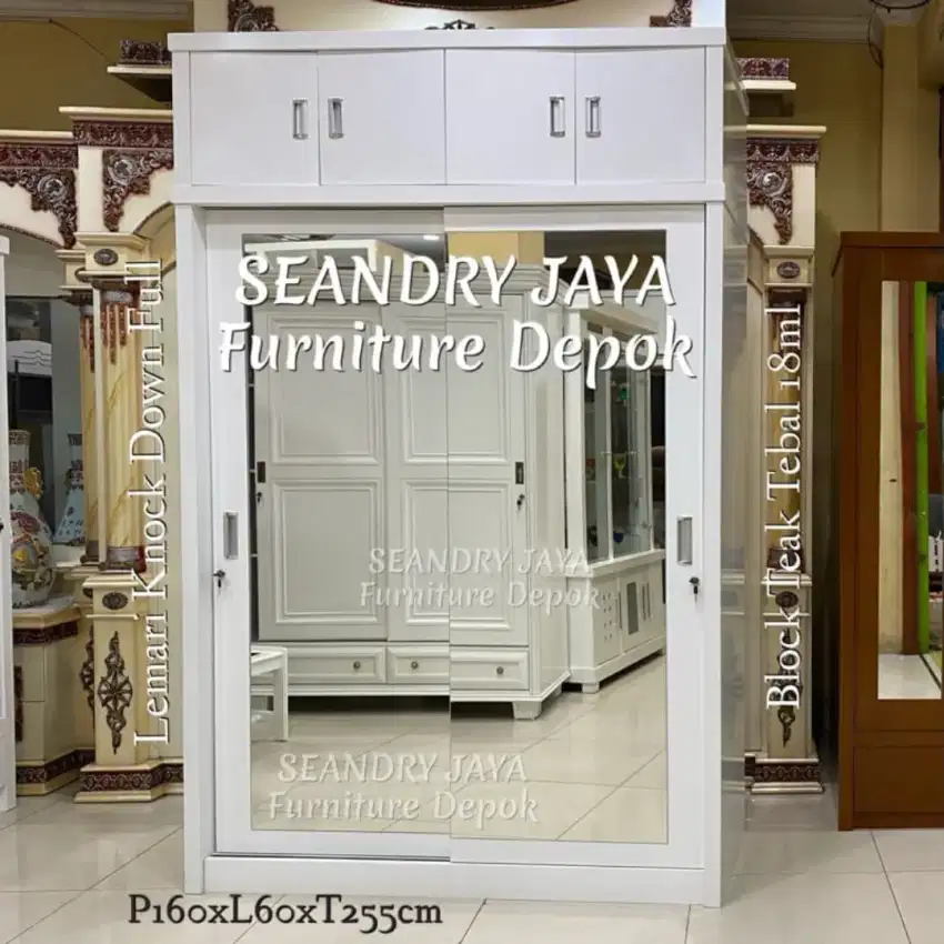 SEANDRY JAYA Furniture Depok/Lemari Pakaian 2P JUMBO/Sliding/Minimalis