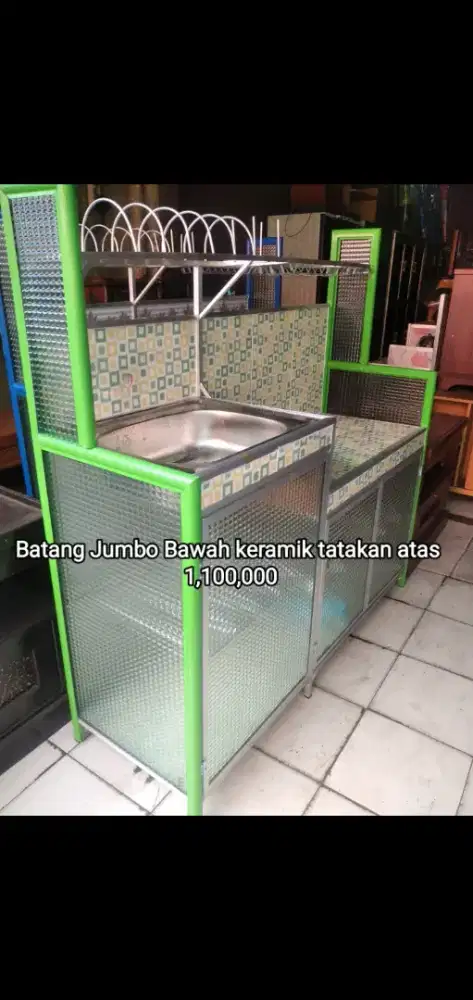 RAK CUCI PIRING RAK DAPUR KOMPOR BATANG JUMBO FREE KERAN DAN SELANG