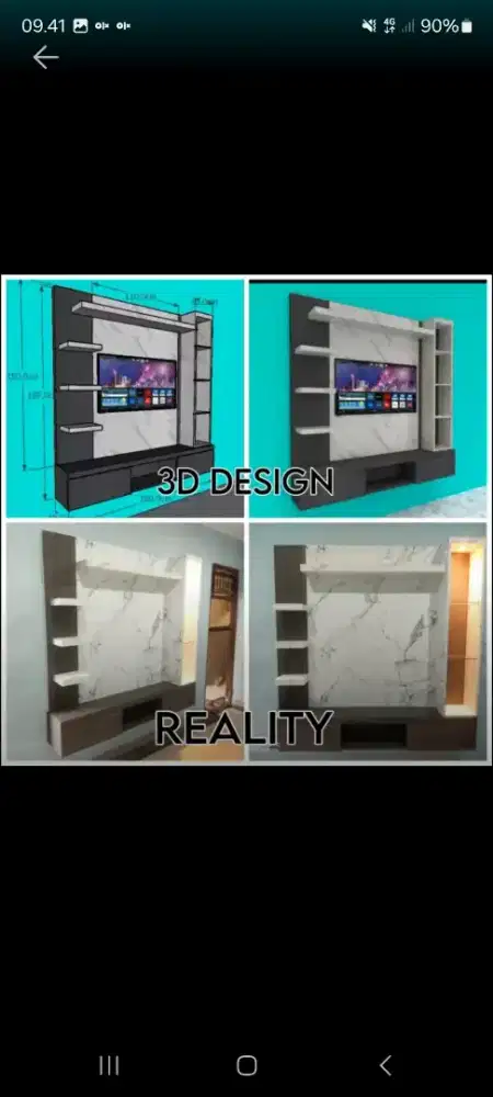 Backdrop tv lemari dll