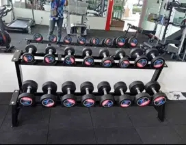 DUMBELL BARBELL SET RACK 2,5 - 20 KG ALAT FITNESS TOTAL GYM