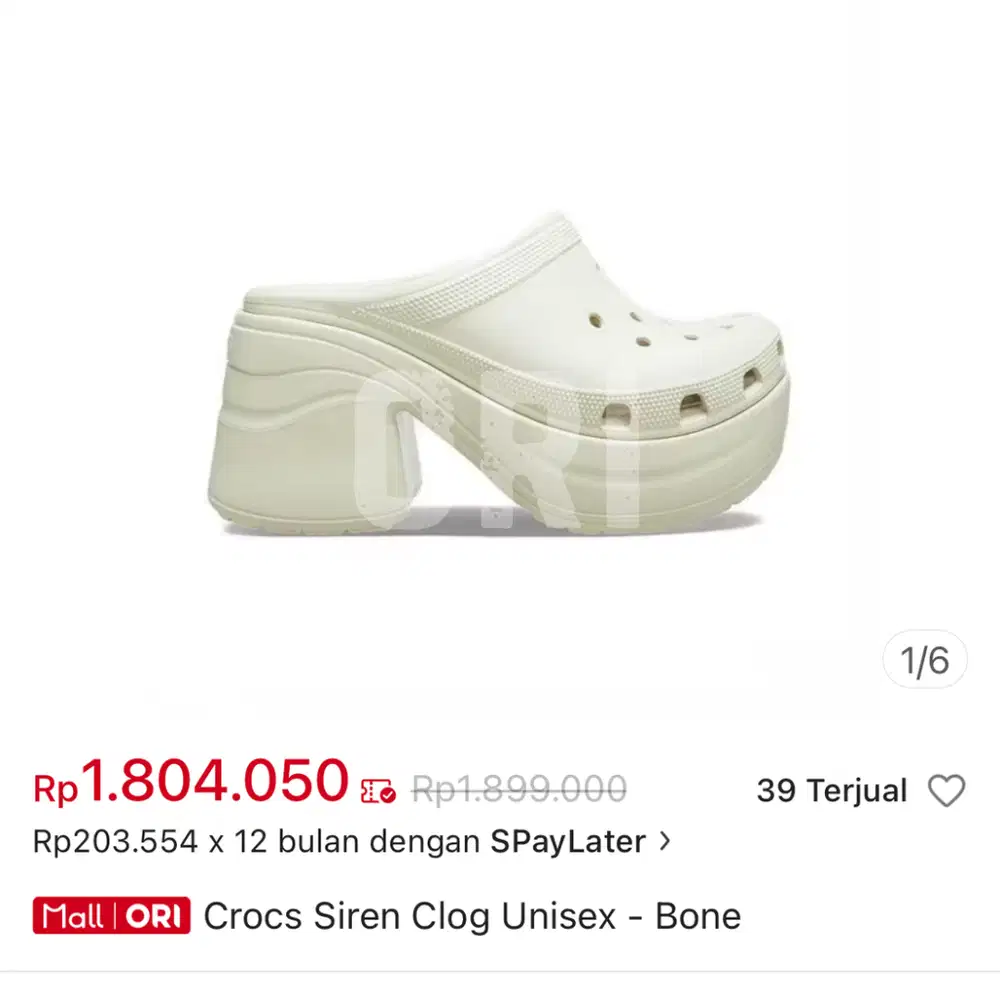 (NEW) Crocs Siren Clog Unisex warna Bone