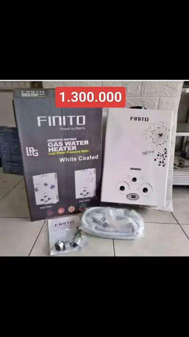 Water heater gas finito putih led