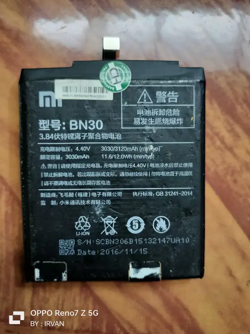 Battery BN30 Ori Copotan Redmi 4a