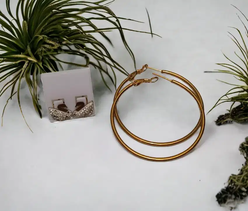2 pasang anting titanium