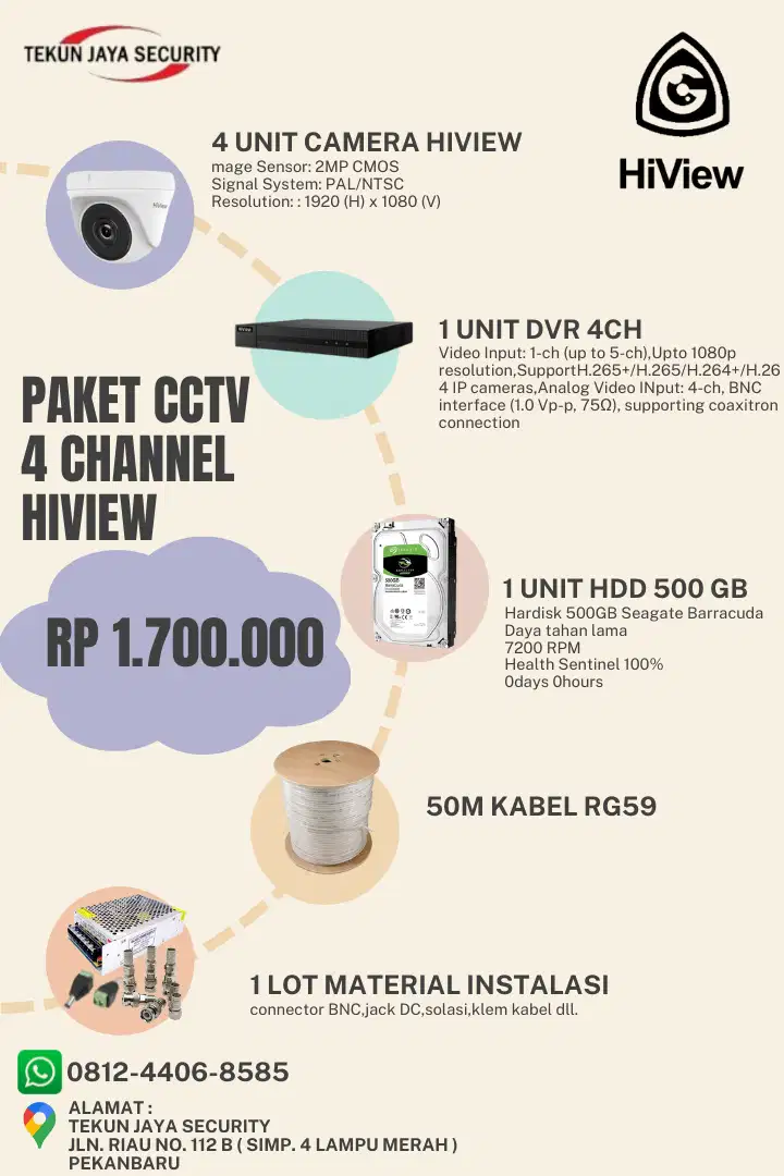 PAKETCCTV 4 TITIK HIVIEW 2MP