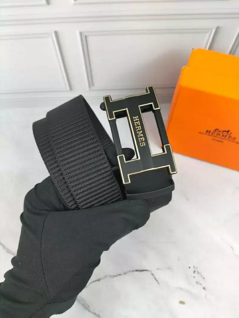 Belt hermes black list gold for men with box hermes