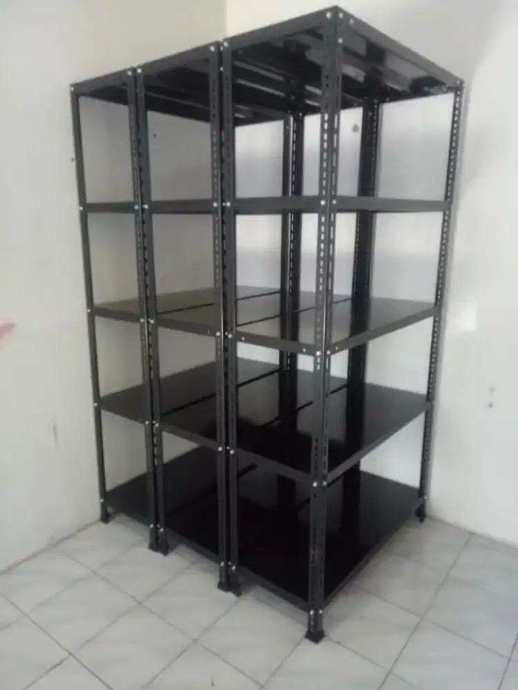 rak besi susun warna hitam bandung