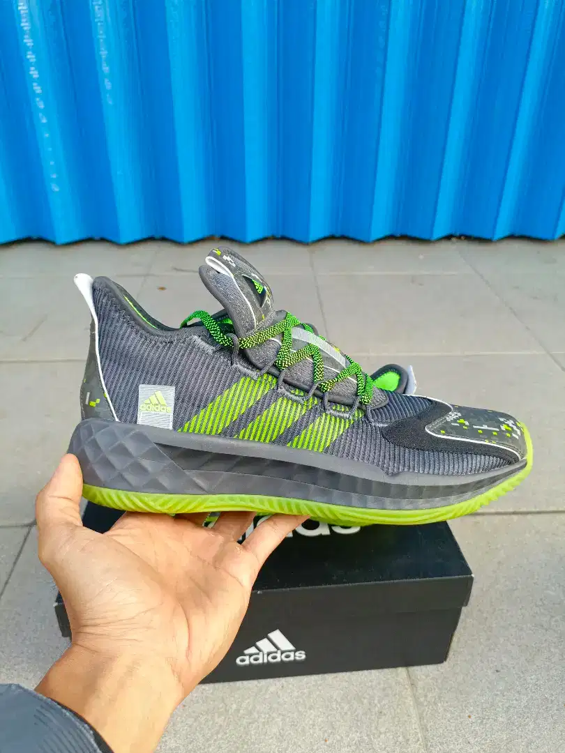 Sepatu Basket Adidas Pro Boost Low Abu-Hijau Original