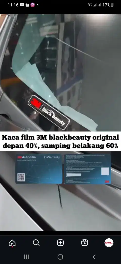 Promo kaca film 3M Blackbeauty Smart car