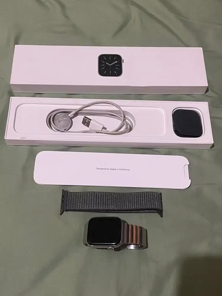 Rare!! Apple Watch Stainless Steel 44mm Series 6 Lengkap Mulus