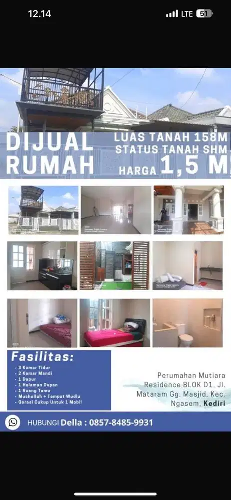 jual santai rumah area gudang garam